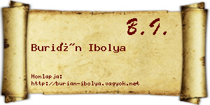 Burián Ibolya névjegykártya
