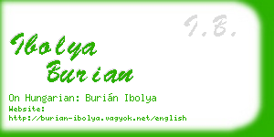 ibolya burian business card