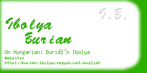 ibolya burian business card